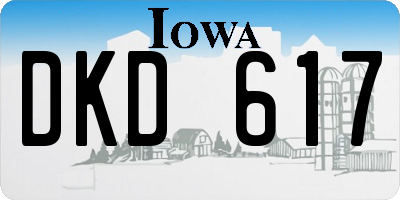 IA license plate DKD617