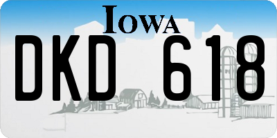 IA license plate DKD618