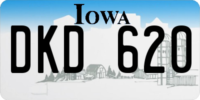 IA license plate DKD620