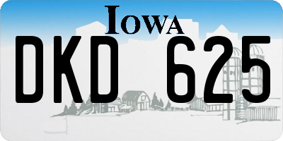 IA license plate DKD625