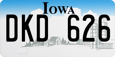 IA license plate DKD626