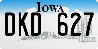 IA license plate DKD627