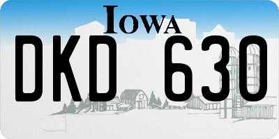 IA license plate DKD630