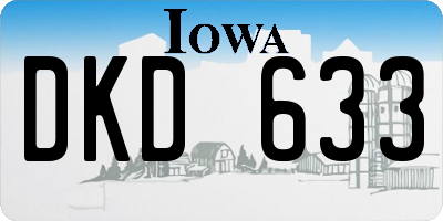 IA license plate DKD633