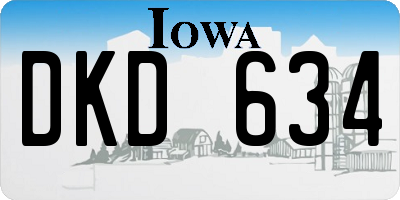 IA license plate DKD634