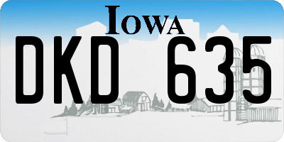 IA license plate DKD635