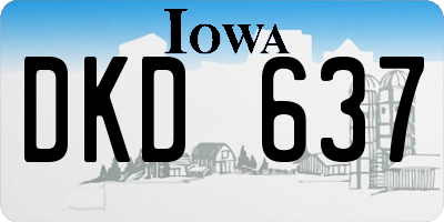 IA license plate DKD637