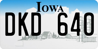IA license plate DKD640