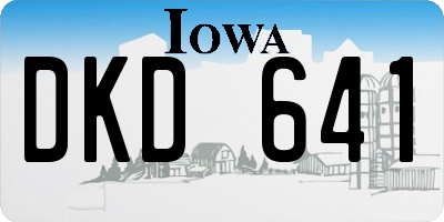 IA license plate DKD641