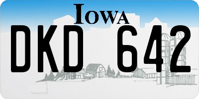 IA license plate DKD642