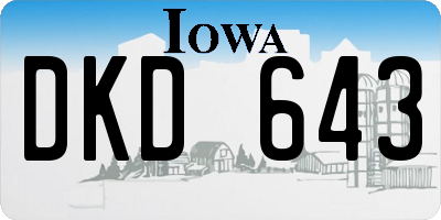 IA license plate DKD643