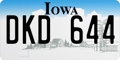 IA license plate DKD644