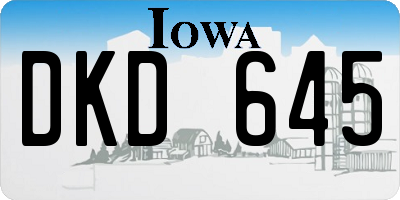 IA license plate DKD645