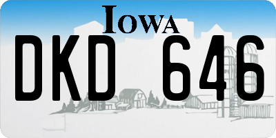 IA license plate DKD646