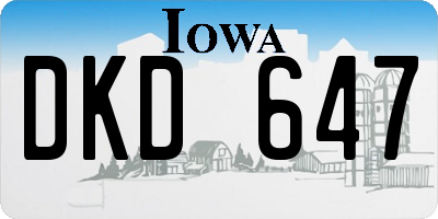 IA license plate DKD647