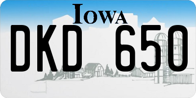 IA license plate DKD650