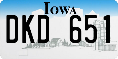 IA license plate DKD651