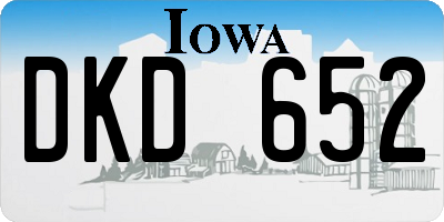 IA license plate DKD652