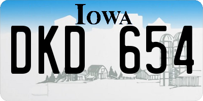 IA license plate DKD654