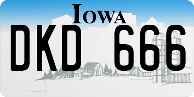 IA license plate DKD666