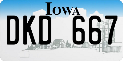 IA license plate DKD667