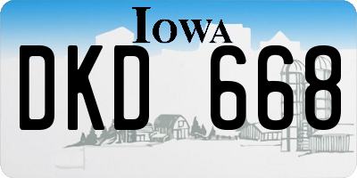 IA license plate DKD668
