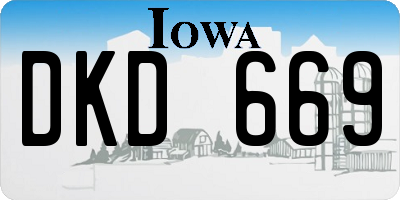 IA license plate DKD669