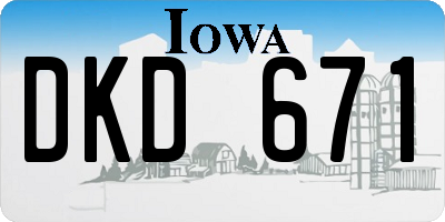 IA license plate DKD671