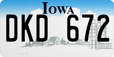 IA license plate DKD672