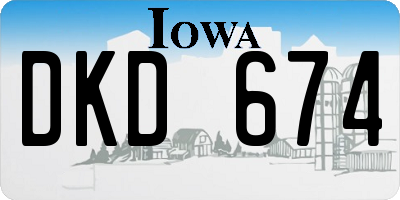 IA license plate DKD674