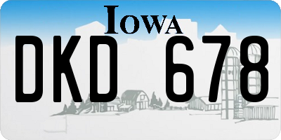 IA license plate DKD678