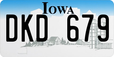 IA license plate DKD679