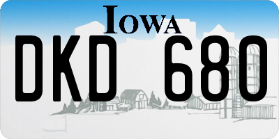 IA license plate DKD680