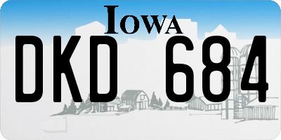 IA license plate DKD684