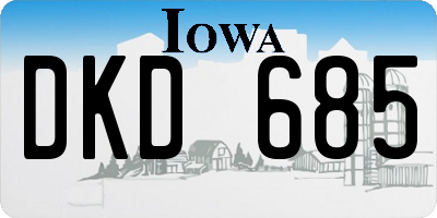IA license plate DKD685