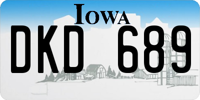 IA license plate DKD689