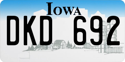 IA license plate DKD692