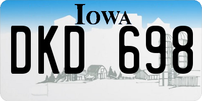 IA license plate DKD698