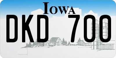 IA license plate DKD700