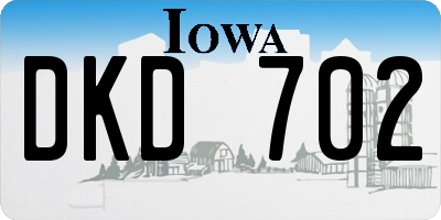 IA license plate DKD702