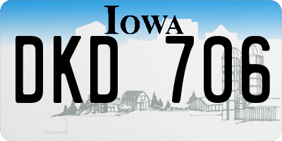 IA license plate DKD706