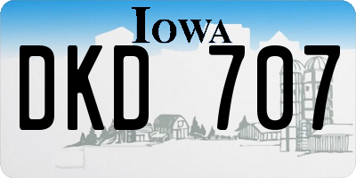 IA license plate DKD707