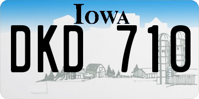 IA license plate DKD710