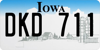IA license plate DKD711