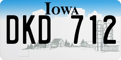 IA license plate DKD712