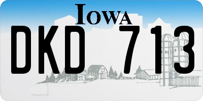 IA license plate DKD713