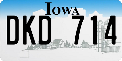 IA license plate DKD714