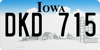 IA license plate DKD715