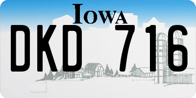 IA license plate DKD716