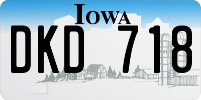 IA license plate DKD718